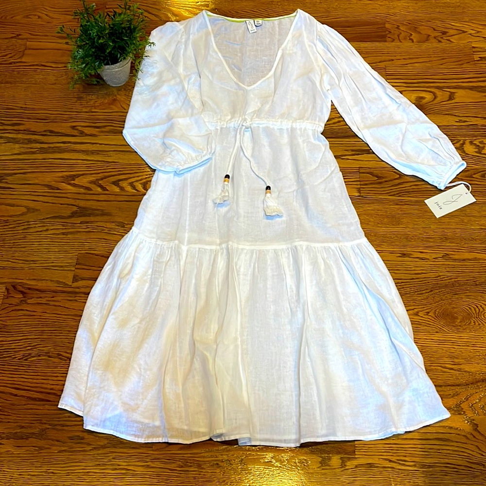 NWT Josie Linen Blend Tiered Beach Midi Dress